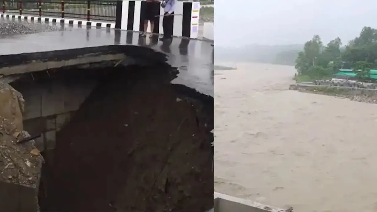 Severe Rainfall Causes Disruption in Dehradun, Damages New Bridge Access Road