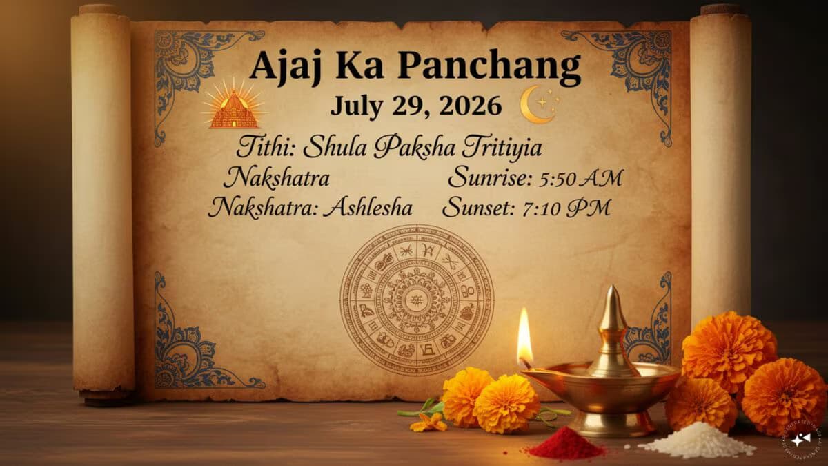panchang for july 29 2026 in