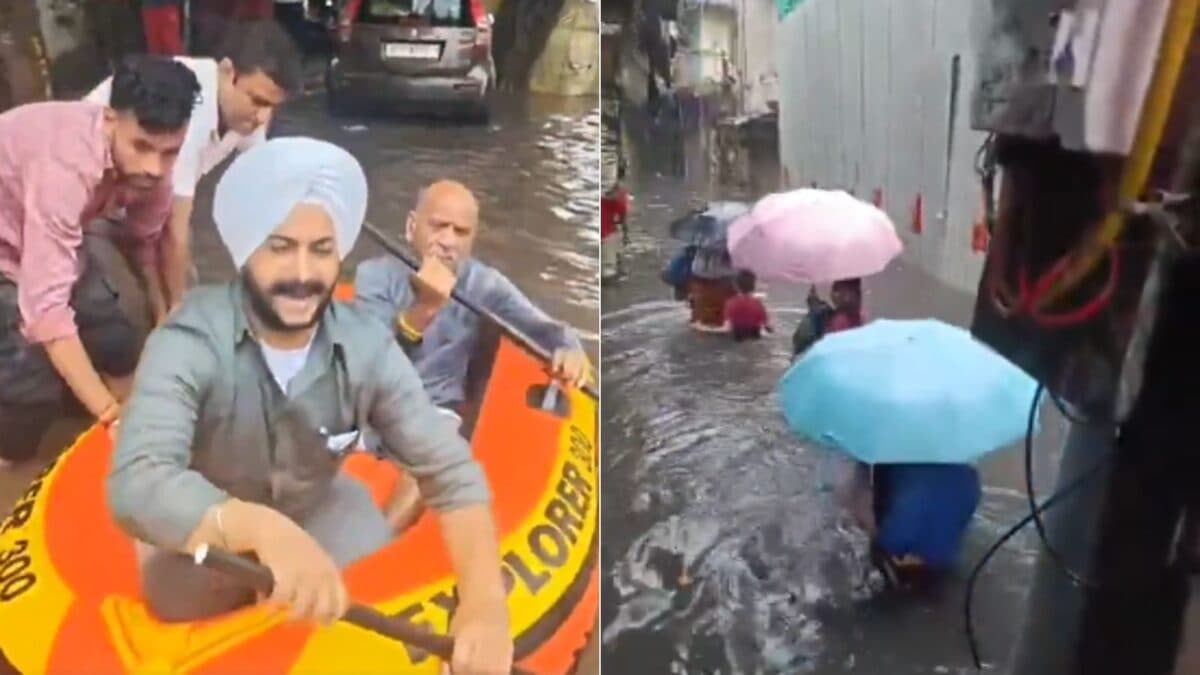 Delhi Faces Severe Waterlogging After Heavy Rainfall, AAP MLA Uses Boat