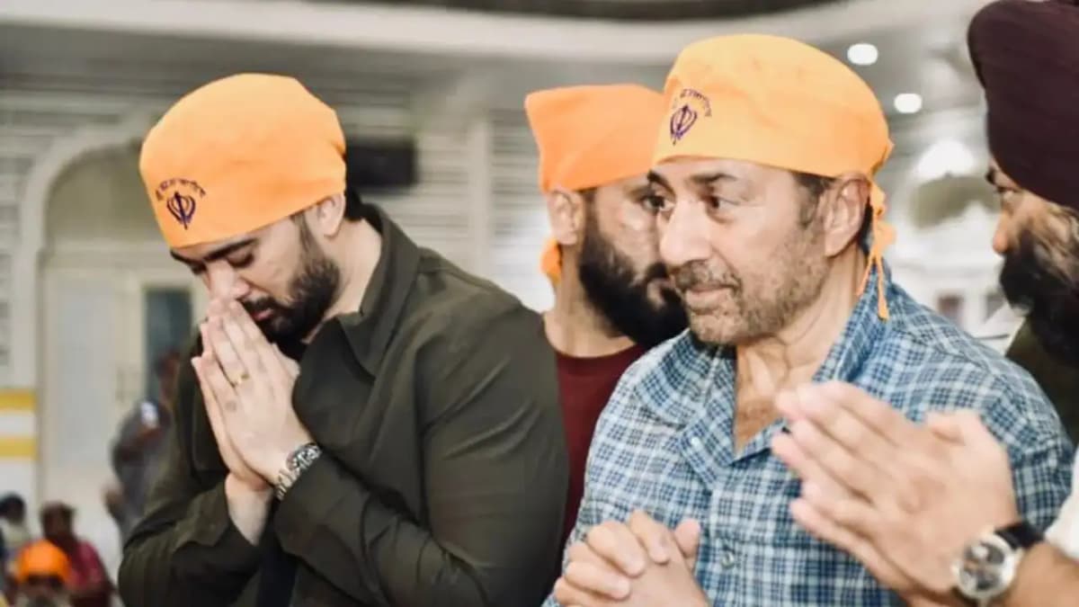 sunny deol and son karan visit