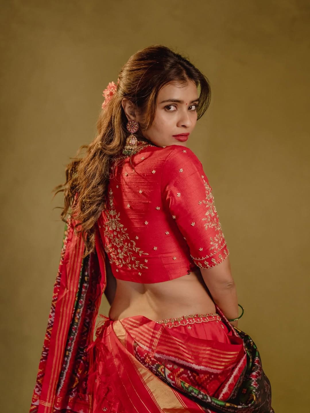 Heba Patel Looks Beautiful In Red Lehenga